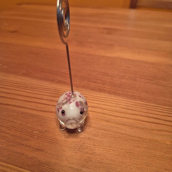 Blown Glass Pig note holder from Pier 1 Import - Picture 4 of 8